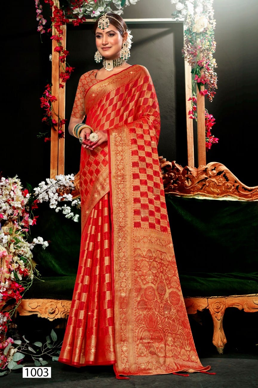 Darpan Saroski Vol 4 By Saroj Organza Designer Wedding Sarees Wholesale Market In Surat
